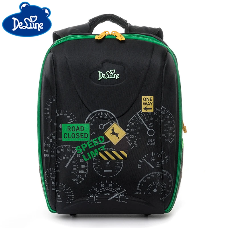 

Delune New Car Dial Pattern School Bags For Boys Large Cartoon Backpack Children Orthopedic Backpacks Mochila Infantil Grade1-4