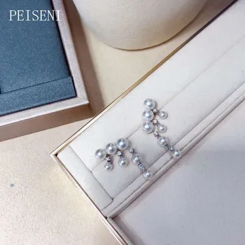 

PEISENI G18k Original Design Fine Jewelry Pearl Earrings 2020 Natural AKOYA Japan Pearl jewelry 4-5.5mm Earrings For Women