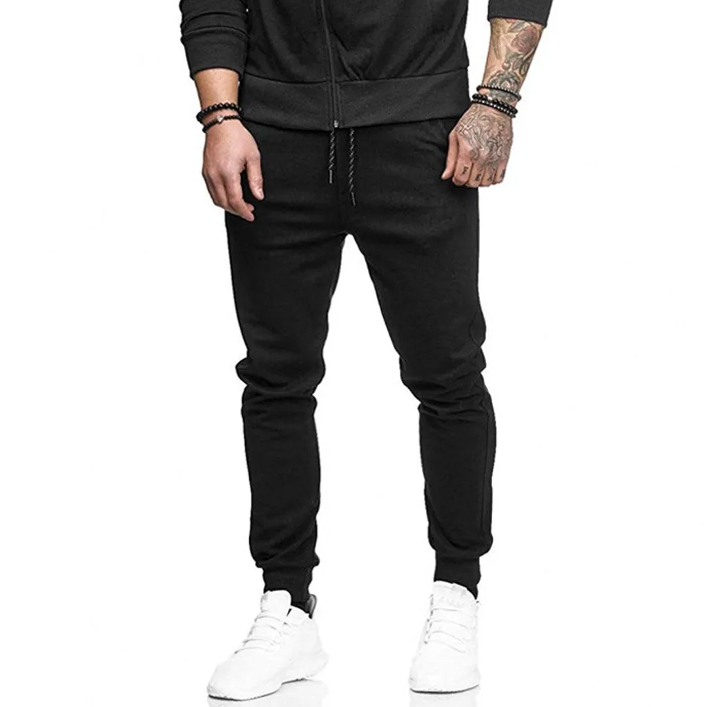 Womail pant Men Sweatpants Joggers fashion Casual Drawstring Sweatpant Trouser Loose Long Pants Sport Running Sweatpants P108