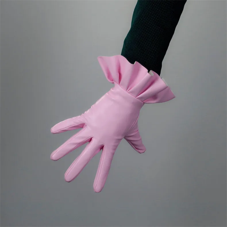 Newest Women PU Gloves Loose Long Faux Leather Glove 90cm Big Sleeve Amulation Sheepskin Light Pink Female WPU308 Newest Women PU Gloves Loose Long Faux Leather Glove 90cm Big Sleeve Amulation Sheepskin Light Pink Female WPU308