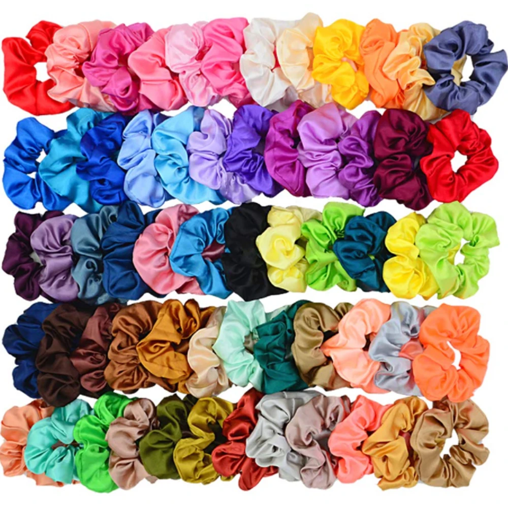 best hair clips 40PCS Silk Large Satin Hair Scrunchies Elastic Hair Bobbles Ponytail Holder Vintage Hair Ties Accessories for Women head wrap for women