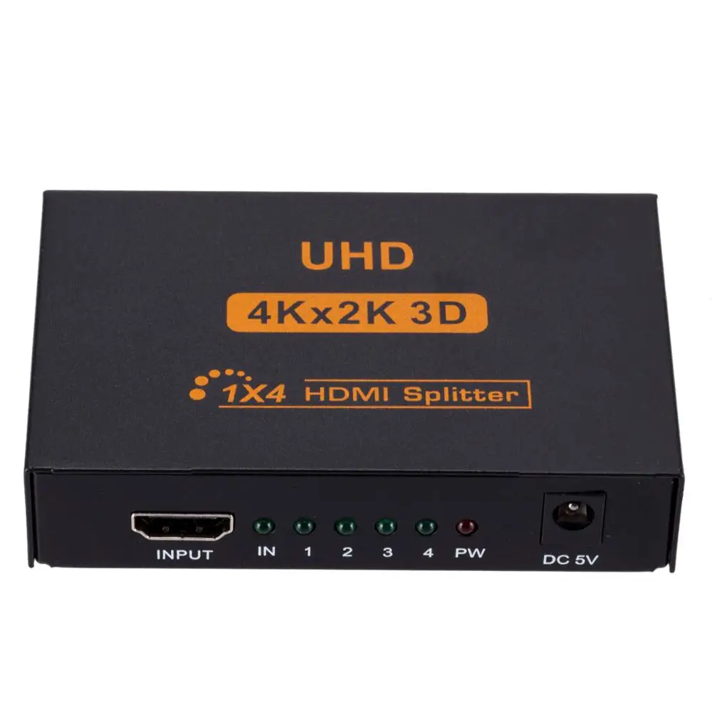 Ultra HD 4K HDMI Splitter Full HD 1080P Video HDMI Switch Switcher 1 in 4 out HDMI Amplifier Dual Display For HDTV DVD PS3 Xbox