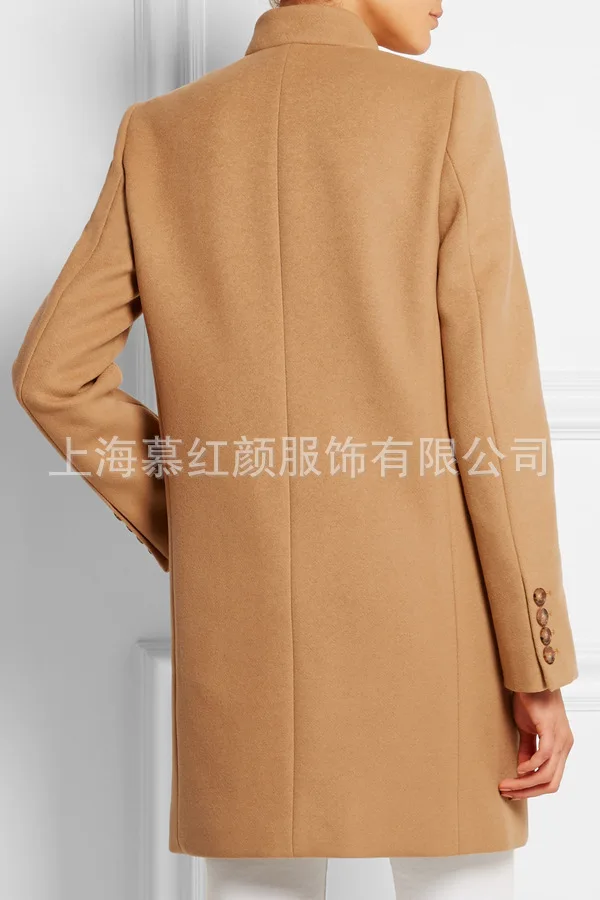 Solid Red Black Long Woolen Winter Coats Slim Warm Fashion Wool Coat and Jacket Casual Single Breasted Ladies Coats