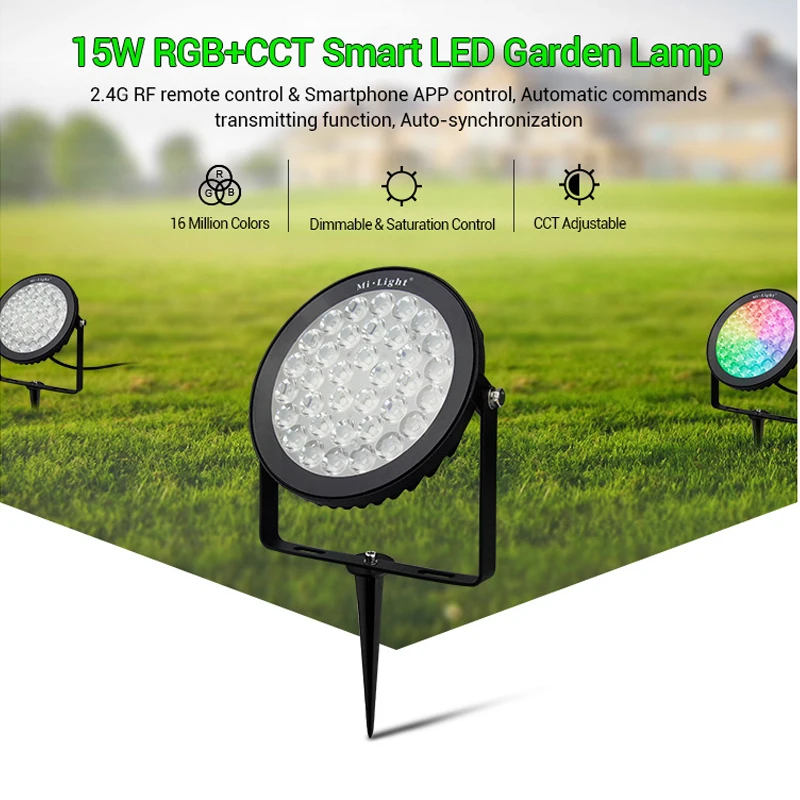 Miboxer FUTC01/FUTC02/FUTC03 IP65 Водонепроницаемый 9 Вт 15 RGB + CCT светильник для газона DC24V AC110V 220 В