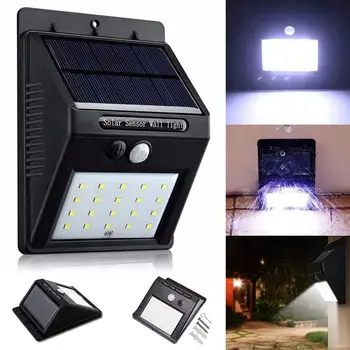 

1Pc 20LEDs Solar Energy Light Outdoor Secure Motion Sensor Waterproof Wall Lamp