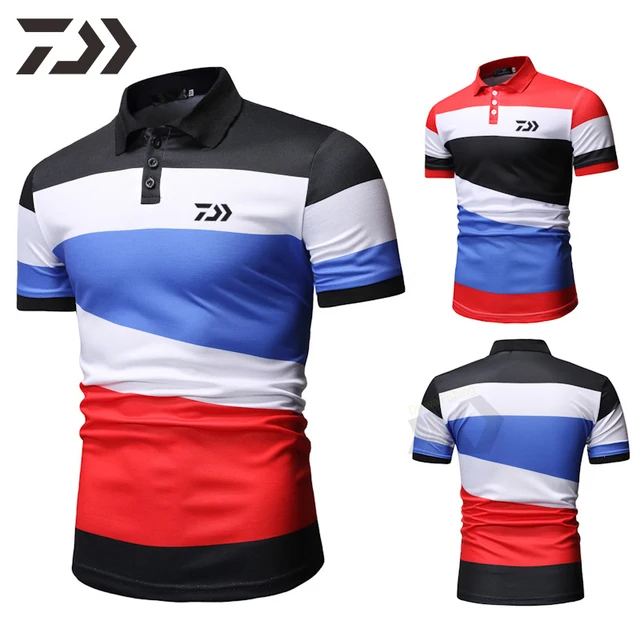 US $13.31 Daiwa Polo Shirts Top Men Fishing Clothing Short Sleeve Fishing Sports T Shirts Quick Dry Fishing C