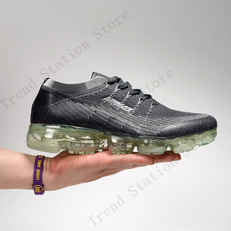 Обувь для бега для мужчин и женщин Air Vapormax_ ni2 ke Max кроссовки резиновая Весна 0ff Белая обувь - Цвет: Серый