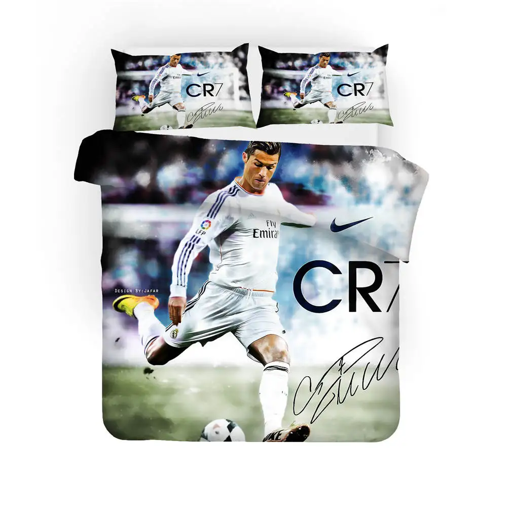 2 MUSOLEI C Ronaldo, 3D принт, Комплект постельного белья, Королевский размер, Cristiano, пододеяльник, пододеяльник, набор для дома, кровати, комнаты, дома, подарок, Q52 - Цвет: 2