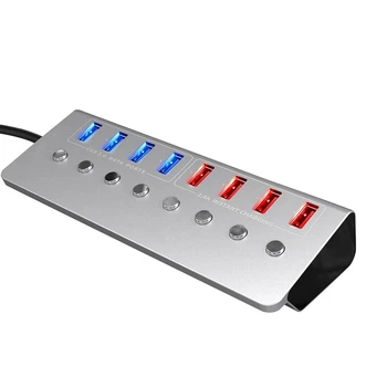 

AM05-USB 3.0 Hub with Independent Switch Power Supply Port Computer Multi-Interface Four Drag Four Expander