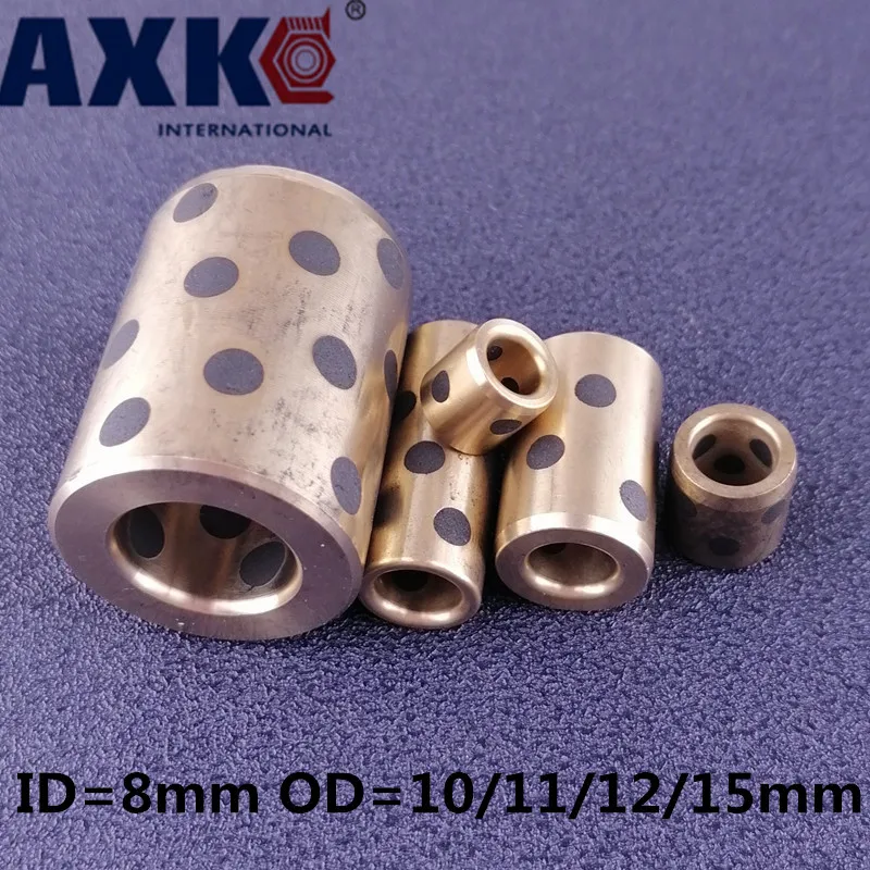 Lm8 Linear Graphite Copper Set Bearing Bushing Oil Self lubricating JDB Ball Bearing ID 8mm OD10/11/12mm 4/10pcs Free Shipping|Bearings| - AliExpress