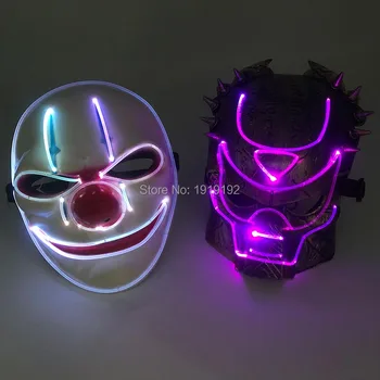 

Cool Newest Party Mask with Remote Control LED Mask Colorful Transform Plastic Optical Fiber Mask For Glow Party Supplies