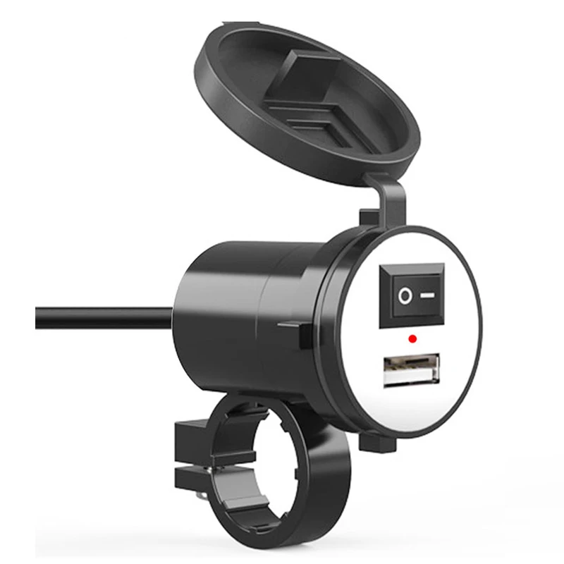 Автомобильное зарядное устройство DIY USB для мотоцикла DC 12V с переключателем