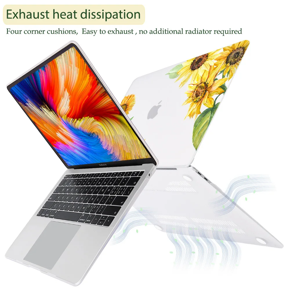 Flower Matte Impresso Estojo Rígido de Plástico para Macbook Air 13 Polegadas 2023 A2681 A2179 A2337 Laptop Cover 2023 Pro 13 14 16 A2338 A2289 - Imagem 2