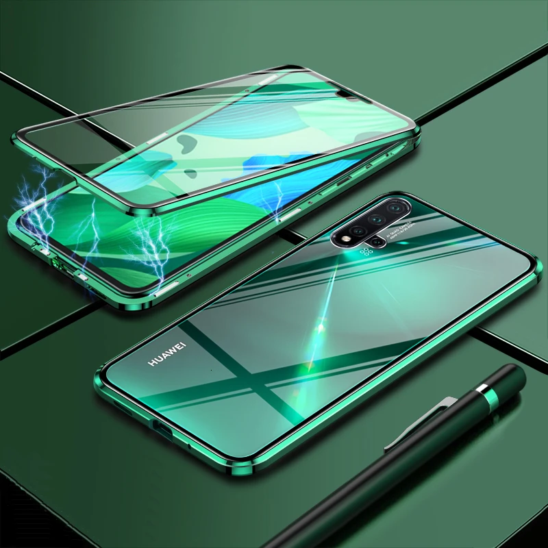 Роскошный двусторонний стеклянный Магнитный чехол для huawei Nova5 5pro Nova4, модный прозрачный чехол на магните для huawei Nova5i Pro