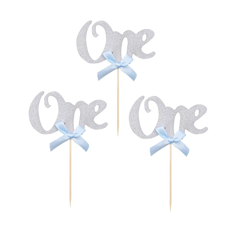 Baby Shower Baby First Birthday Decoration Boy Girl Number One Balloon Banner My First 1 One Year 1st Party Decoration Supplies - Цвет: G035-silver one topp