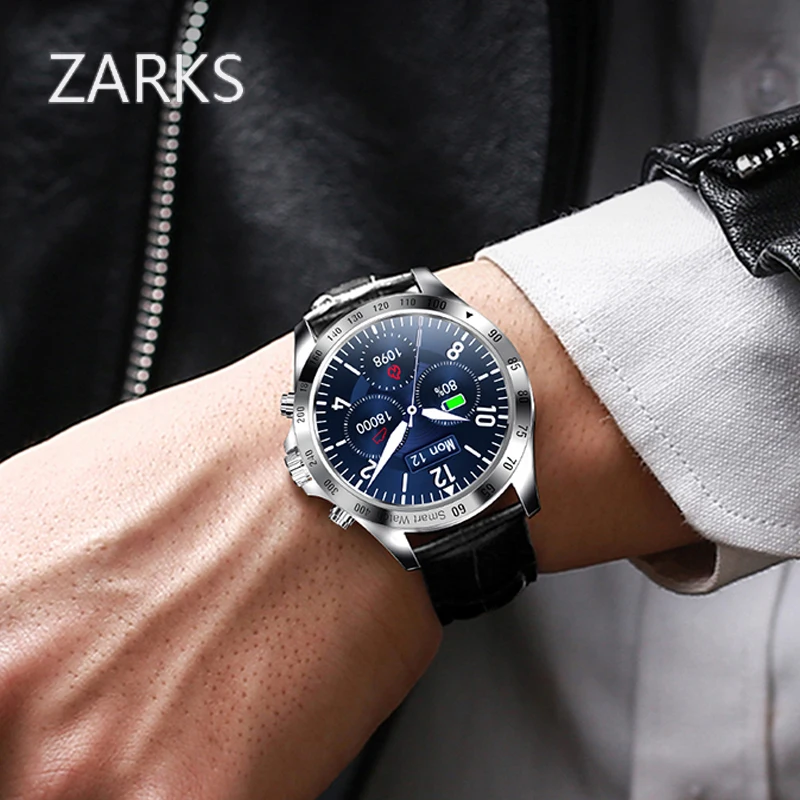 ZARKS Smart Watch Men Heart Rate Blood Sleep Monitoring Fashion business Bluetooth phone Metal dial Sports Fitness Men's watches
