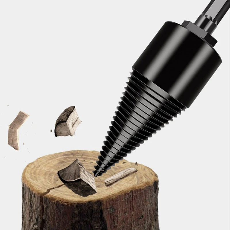 Broca para cortar leña, herramienta de división de cono, divisores de  troncos, máquina de ruptura de madera, cortador de leña|Taladros| -  AliExpress