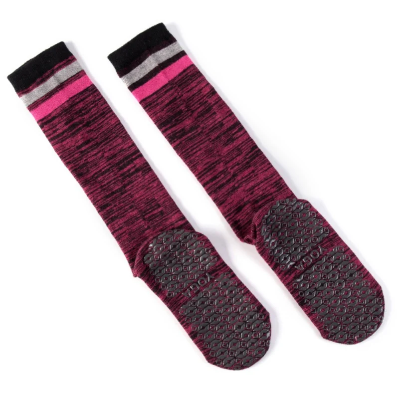 1 пара, женские эластичные Компрессионные носки, чулки, силиконовые Нескользящие полосатые спортивные длинные носки, женские носки для йоги - Цвет: B
