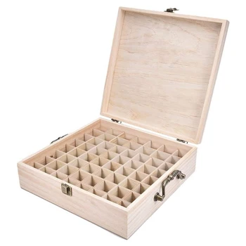 

62 Grids Wooden Essential Oil Storage Case Essential Oil Bottle Organizer H58C