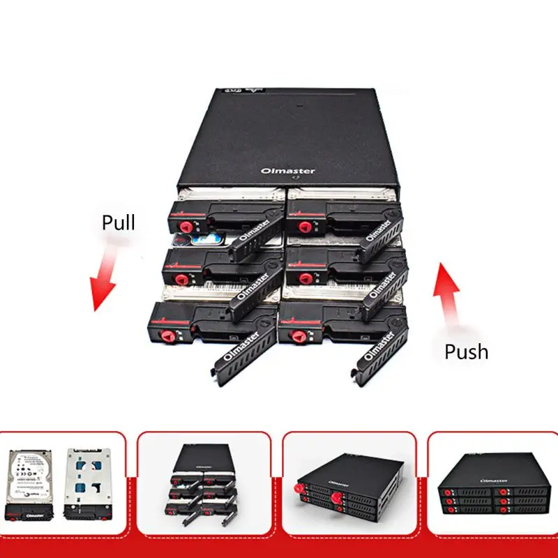 

MR-6601 6 Bay Hard Disk Enclosure Rack Data Storage for 2.5" SATA SSD HDD Case