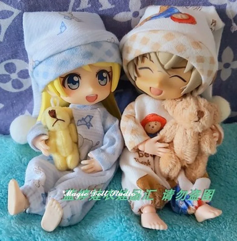 [OB071] " Obusit11 наряды# трикотажная пижама и шапка набор подходит для 4 дюймов OB11 1:12 Масштаб кукольная одежда для розничной продажи