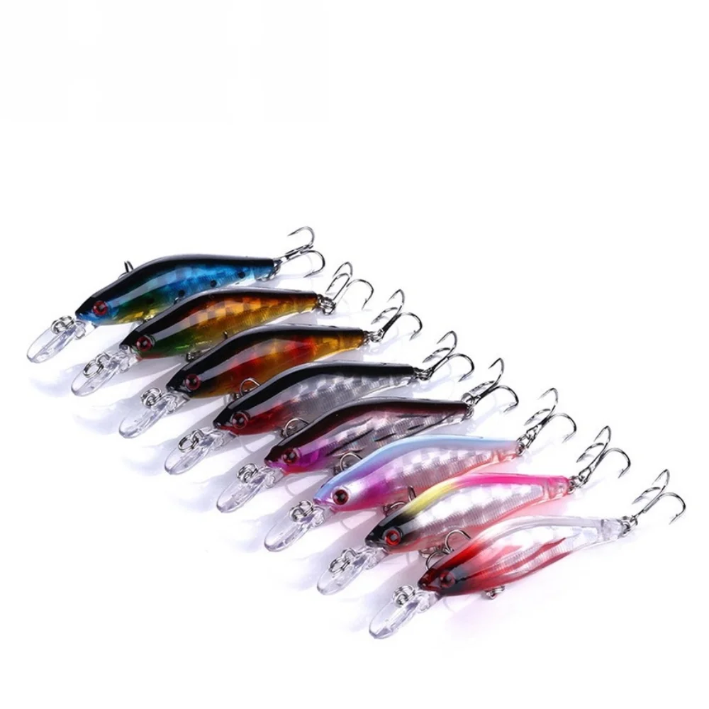 1pc Minnow Angel köder 6,3g 80mm Wobbler Angel gerät mit 8 Farben erhältlich gute Qualität bionic harte Köder Drillinge