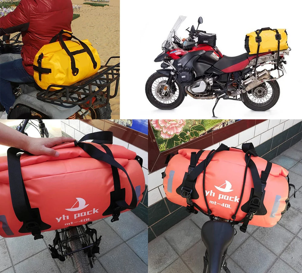 New Waterproof Bag 40L 66L 90L Motorcycle Dry Duffel Bag for Travel,Motorcycling, Cycling,Hiking,Camping