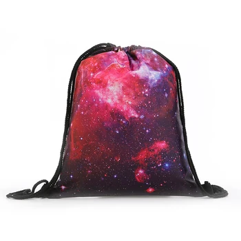 

backpack Starry sky new fashion Women mini drawstring Backpack 3D printing travel softback bags men mochila drawstring bag Girs
