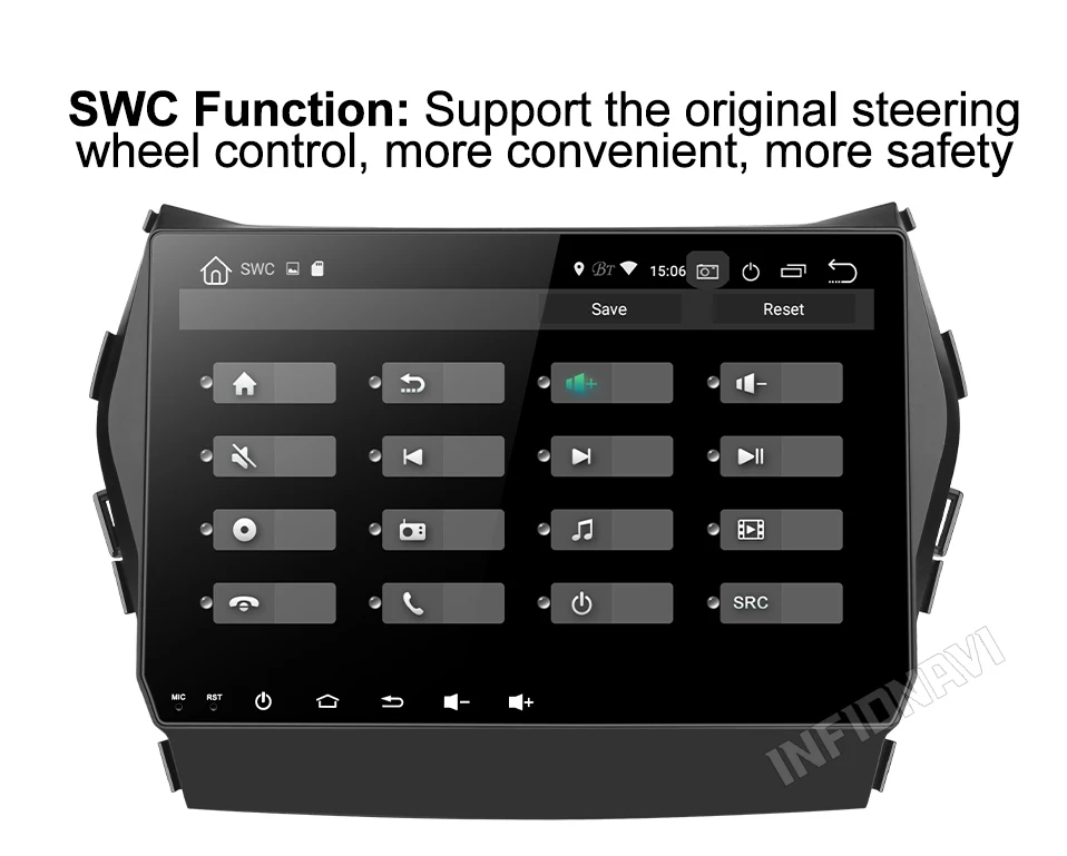 Sale INFIDNAVI PX30 Android 9.0 car dvd 2+32G gps video radio player for Hyundai IX45 Santa Fe 2013/2014/2015 car 7