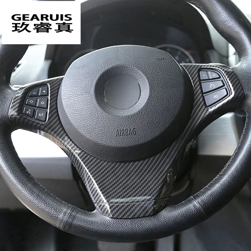

Car Styling For BMW X3 E83 2006-2009 Steering Wheel button Frame decoration Cover Sticker Trim Carbon fiber Interior Accessories