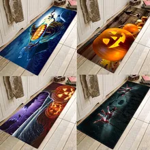 Фланелевый ковер с принтом тыквы на Хэллоуин, коврик для кухонной двери, мультяшный ковер для спальни, декоративные коврики для лестницы, коврик для домашнего декора