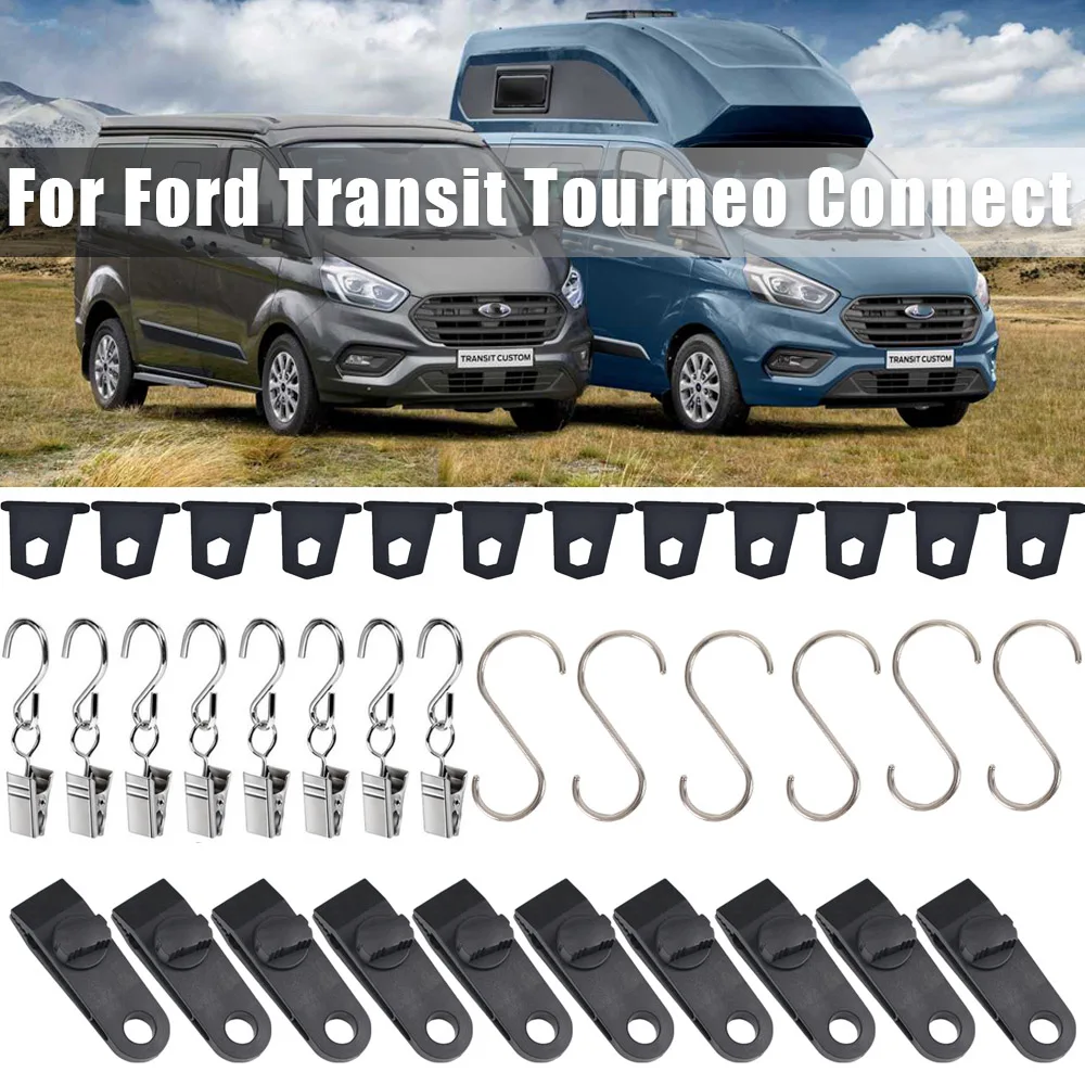 Rv Ganci Per Tende Luci Appendini Da Campeggio Set Di Accessori A Forma Di S Morsetto Per Tenda Da Campeggio Tarp Clip Fibbia Per Ford Transit Camper