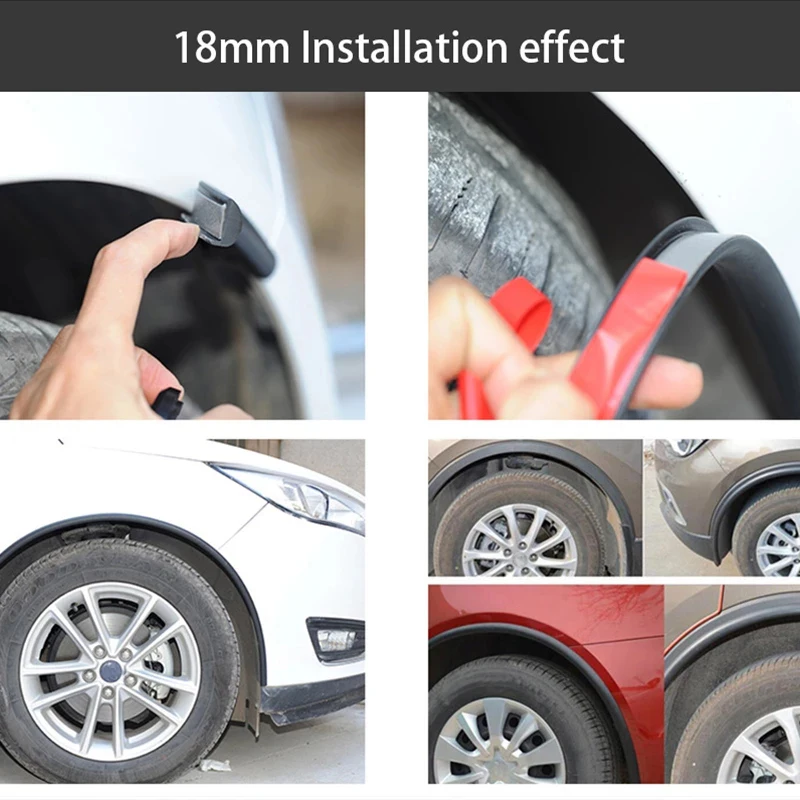 Strisce per sopracciglia universali per pneumatici per auto Adesivo autoadesivo Striscia di rivestimento per parafango Gomma morbida resistente all'usura Anti-collisione  34