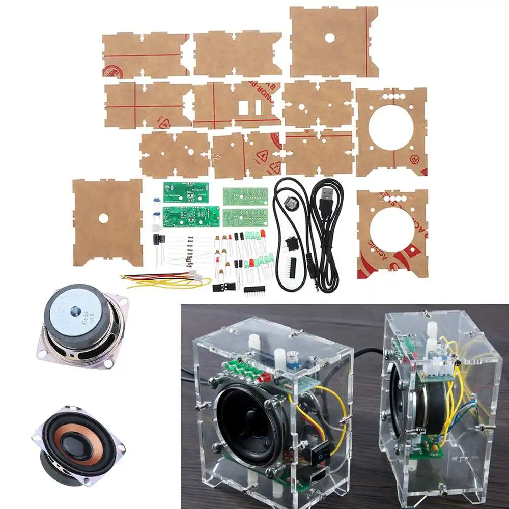 

LEORY DIY Mini Small Amplifier Speaker Kit 3W Speaker Audio Student Soldering Experiment Training Diy Circuit Board Kit