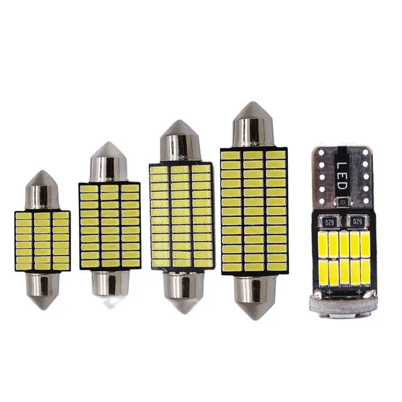 10PCS Super Bright 31mm 36mm 39mm 41mm T10 Car LED Bulb C10W Dome Reading Map Light Festoon C5W Bulbs 3014 SMD | Автомобили и