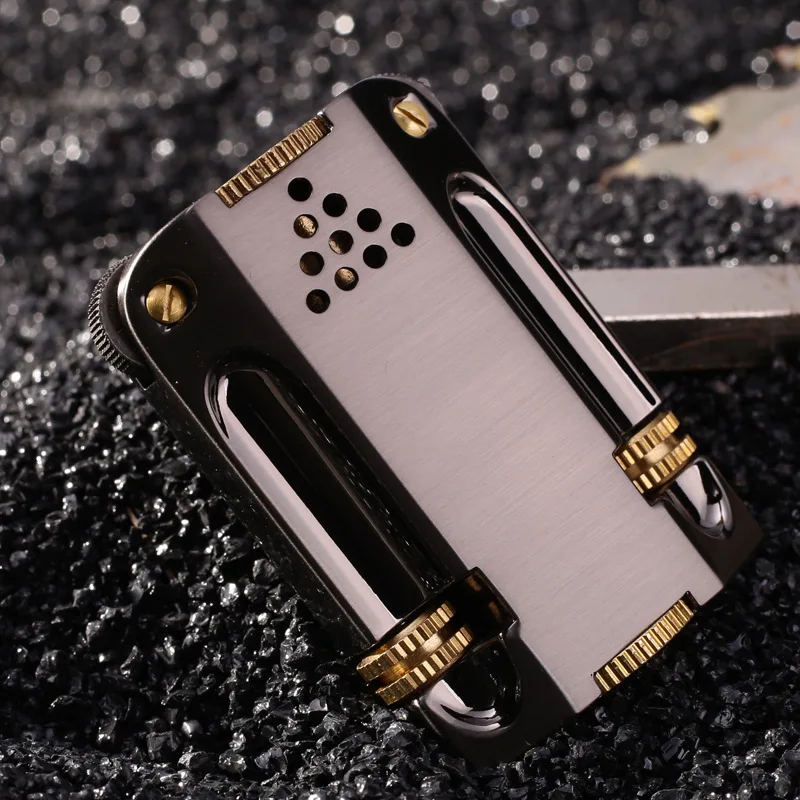 black nickel Ветрозащитная керосиновая зажигалка Ретро Зажигалка бензиновая масляная зажигалка аксессуары для сигарет гаджеты для мужчин - Цвет: black nickel