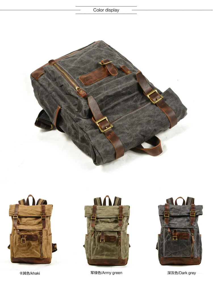 COLOR DISPLAY of Woosir Roll Top Backpack