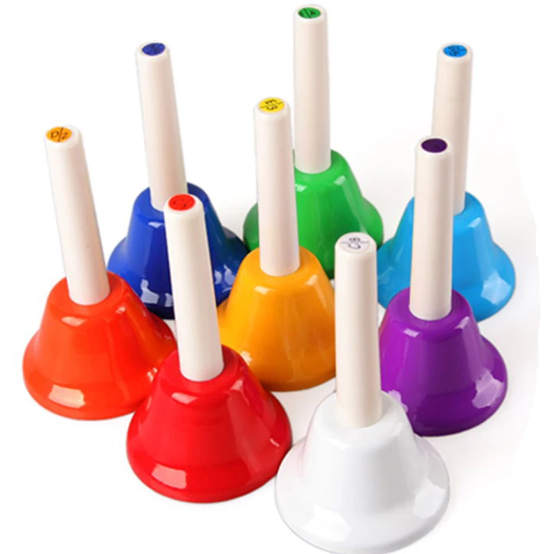 1 набор из 8 тонов детский музыкальный металлический колокольчик ударный шейкер музыкальный инструмент музыкальная игрушка раннее образование
