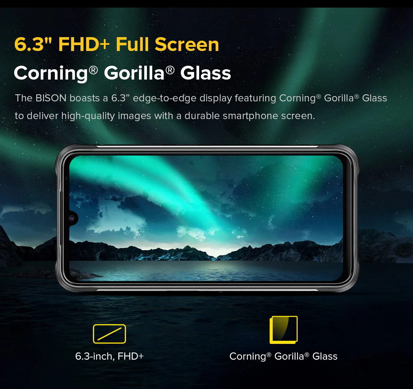 UMIDIGI BISON 2021 NFC Android 11 Smartphone IP68/IP69K Waterproof Rugged Phone 8GB+128GB 48MP Matrix Quad Camera FHD+ Display best pocophone for gaming