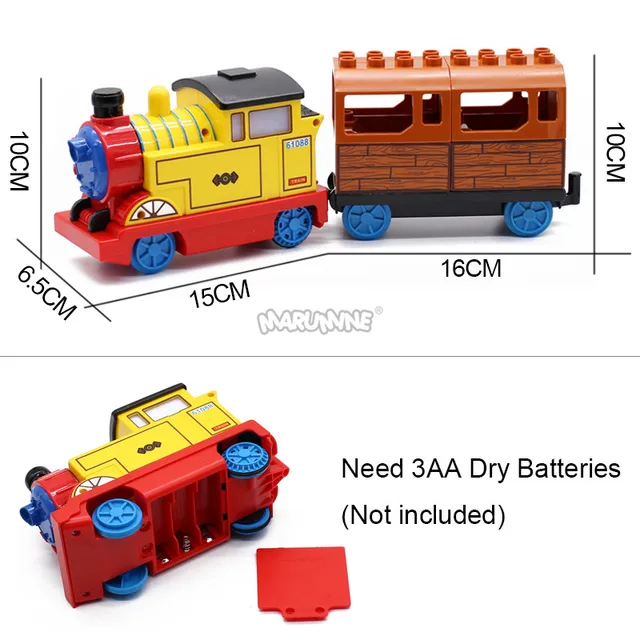 Marumine Electric Train Model Builidng Kit with Light Sounds Battery Operated Brick Block Toy for Railway City Construction 6