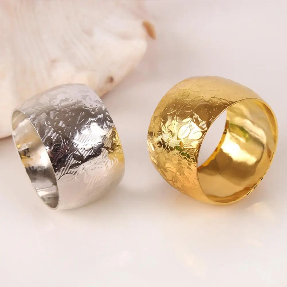 Kitchen Gold Napkin Ring Napkin Buckle Circle Cloth Ring Towel Buckle Wedding Festival Hotel Supplies for Table Decoration