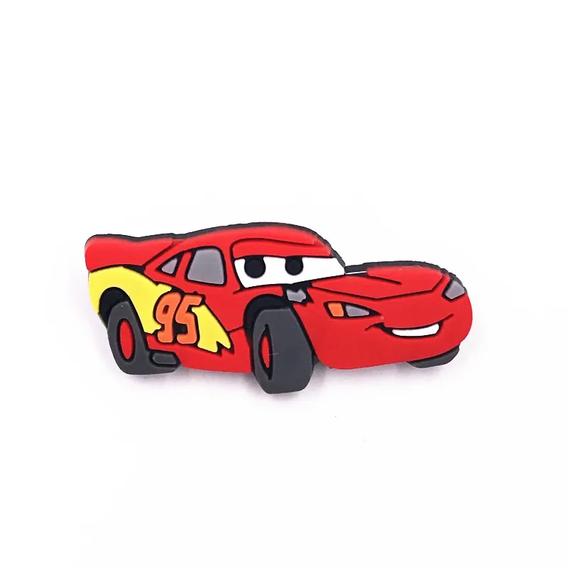 

1PCS Cute Cars Icon Cartoon Badge Silicone PVC Soft Fashion Brooch New Design Accessories For Backpack T-shirt