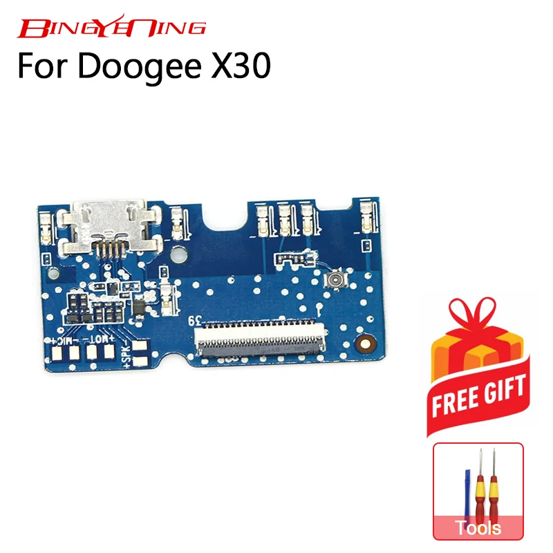 

BingYeNing New Original usb plug charge board For Doogee X30 Mobile Phone Flex Cables charging module cell phone Mini USB Port
