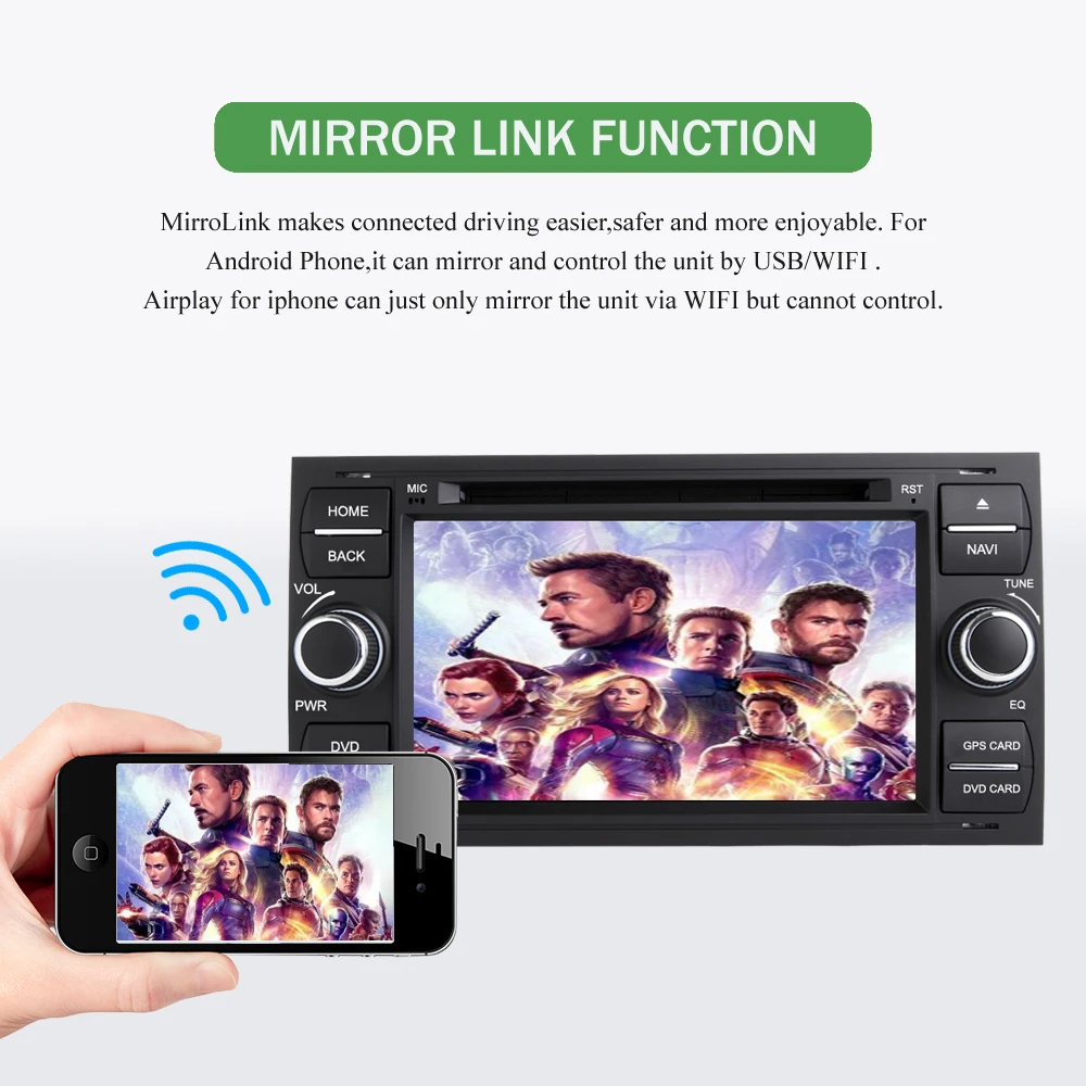 Perfect Bonroad 7" 2DIN Android 9.0 Car Video Player GPS Navigation for Focus Galaxy S-Max Fusion Fiesta Car Multimedia Player RAM4G 14