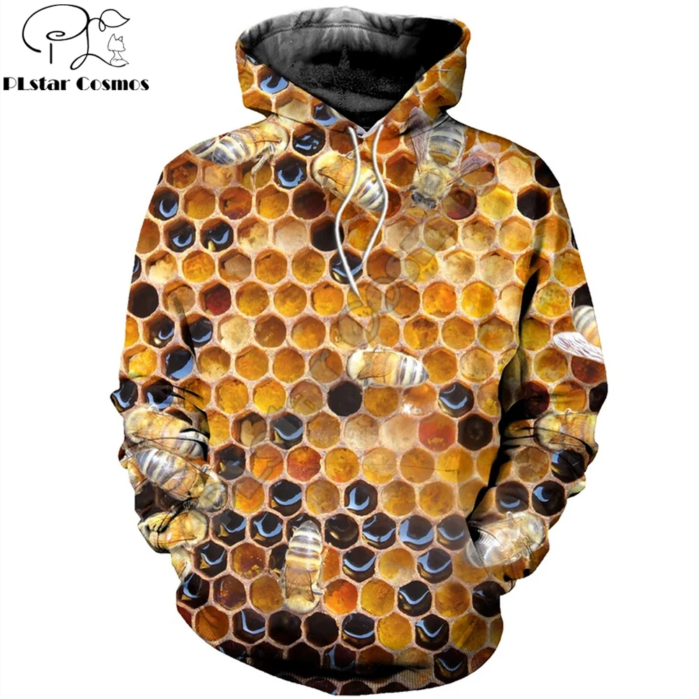 Felpa Con Cappuccio E Felpa Con Cappuccio Ape Stampata In 3D Pure Raw Honey Harajuku Moda Uomo Felpe Con Cappuccio Unisex Giacca Casual Pullover Dw000