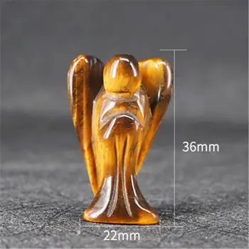 

12 PCS Opal Tiger Eyes Angel Shaped Pendant Natural Gem stone Pendant DIY Fit Healing Amulet Pendulum For Men Women 36*22mm