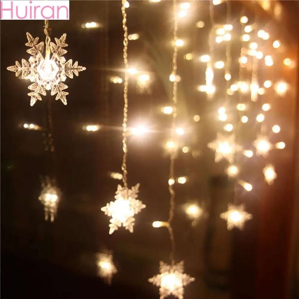 

Huiran Christmas Tree Elk Bells LED String Lights Merry Christmas Decorations For Home 2019 Xmas Curtain Lights Happy New Year