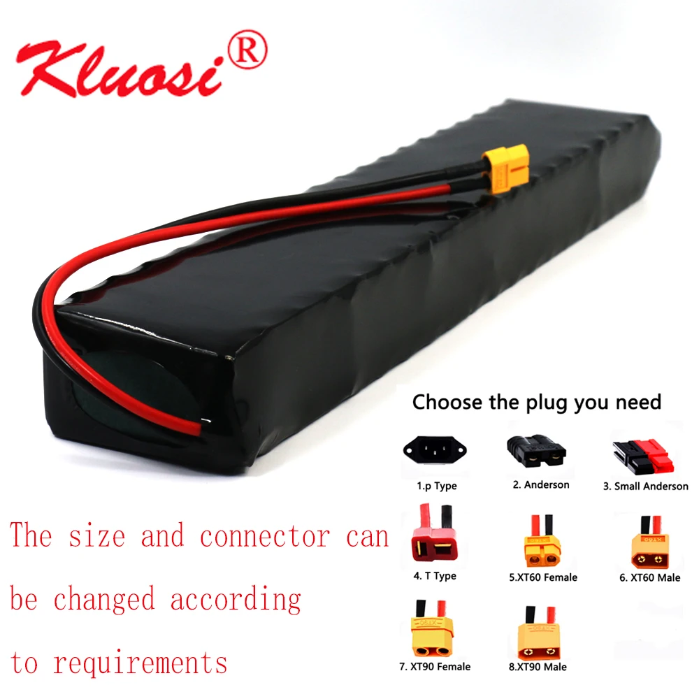 KLUOSI 48V 8.7Ah 8Ah 13S3P 250W~750W 54.6V Rechargeable Lithium Battery Pack Built-in 20A Common Port BMS Scooter Ebike Motor |
