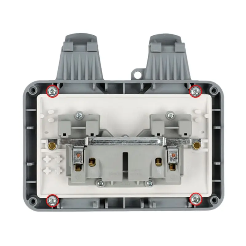 2 Gang IP66 Waterproof Outdoor Extension Lead Double Socket Six hole 13A UK Plug New 2020