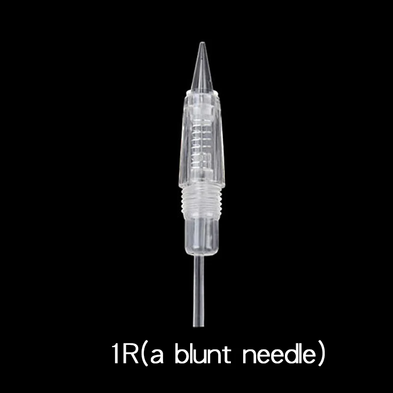 1R blunt 10pcs Перманентный макияж татуировки иглы 1R 3R 5R полные спиральные иглы татуировки Высокое качество игла для коррекции бровей и губ машина аксессуары - Цвет: 1R blunt 10pcs